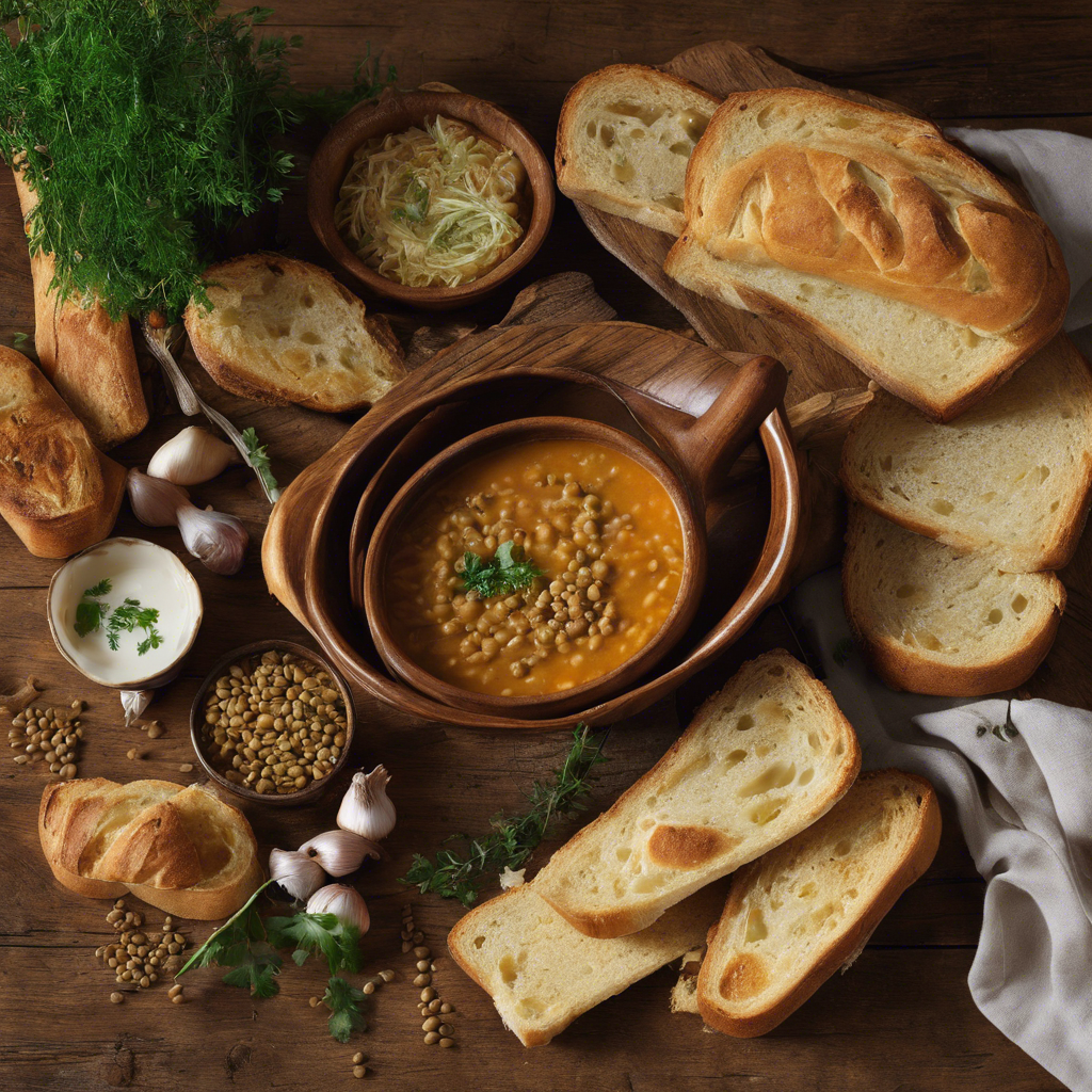 Lentil Soup with Garlic Bread